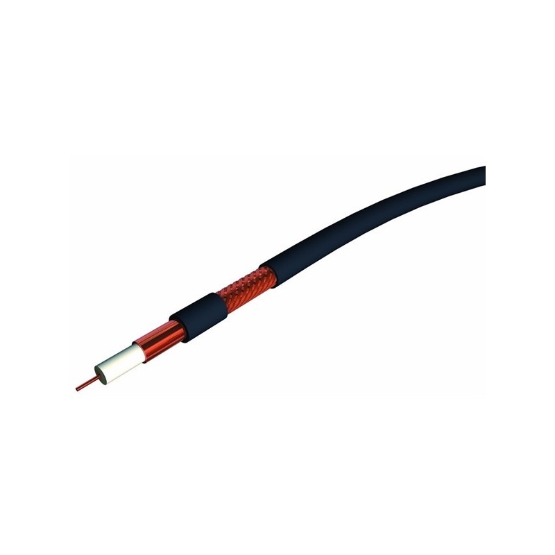 CABLE COAXIAL 11MM CLASSE A NOIR BOBINE DE 100M