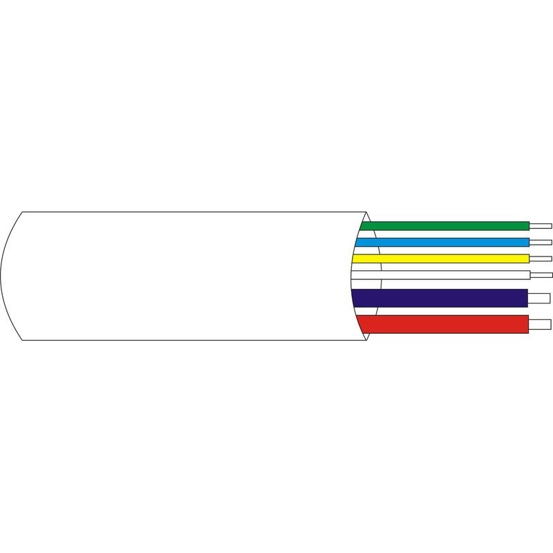 CABLE ALARME BLANC 2x0.75 + 4x0.18 BLINDE BOBINE DE 100m