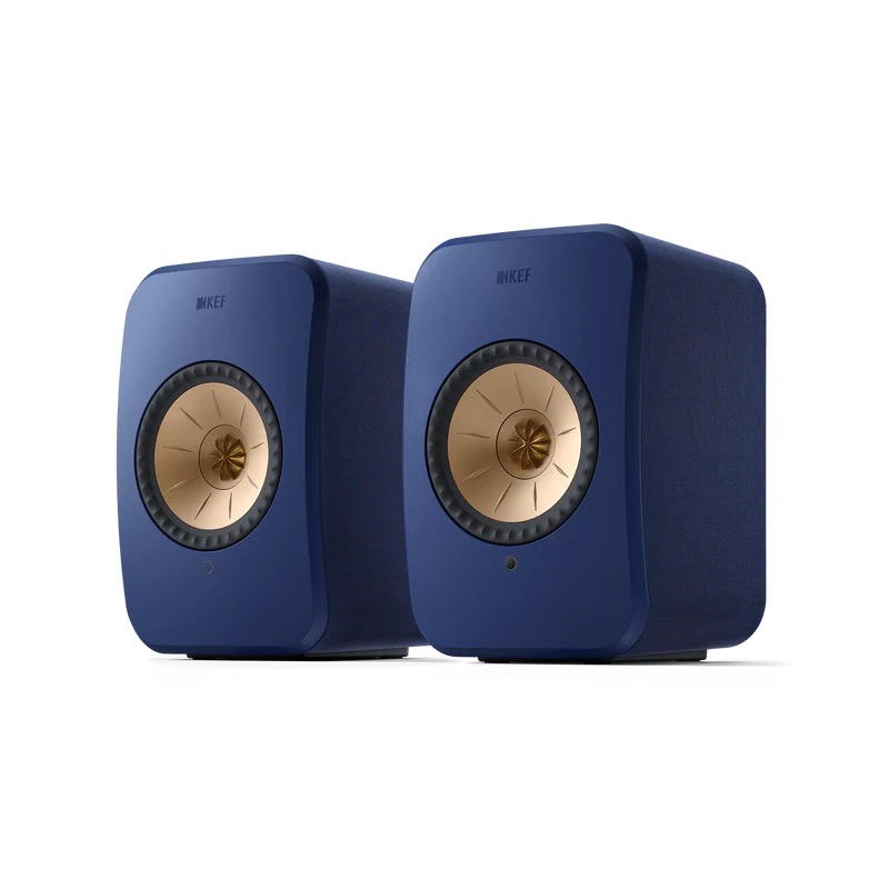 PAIRE D'ENCEINTES BIBLIOTHEQUE BLEU COBALT HIFI WIFI/BT/HDMI/OPTIQUE