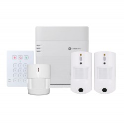 KIT ALARME SS FILS CENTRAL IP/4G/2 DETEC. PIRCAM/DETEC. VOL/CLAVIER