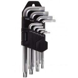 JEU DE 9 CLES TORX T10/T15/T20/T25/T27/T30/T40/T45/T50