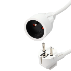 RALLONGE SECTEUR 5m BLANC 2P+T