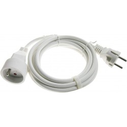 RALLONGE SECTEUR 5m BLANC 2P+T